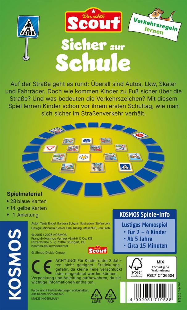 Kosmos Kinderspiel Lernspiel Scout Sicher zur Schule 710538