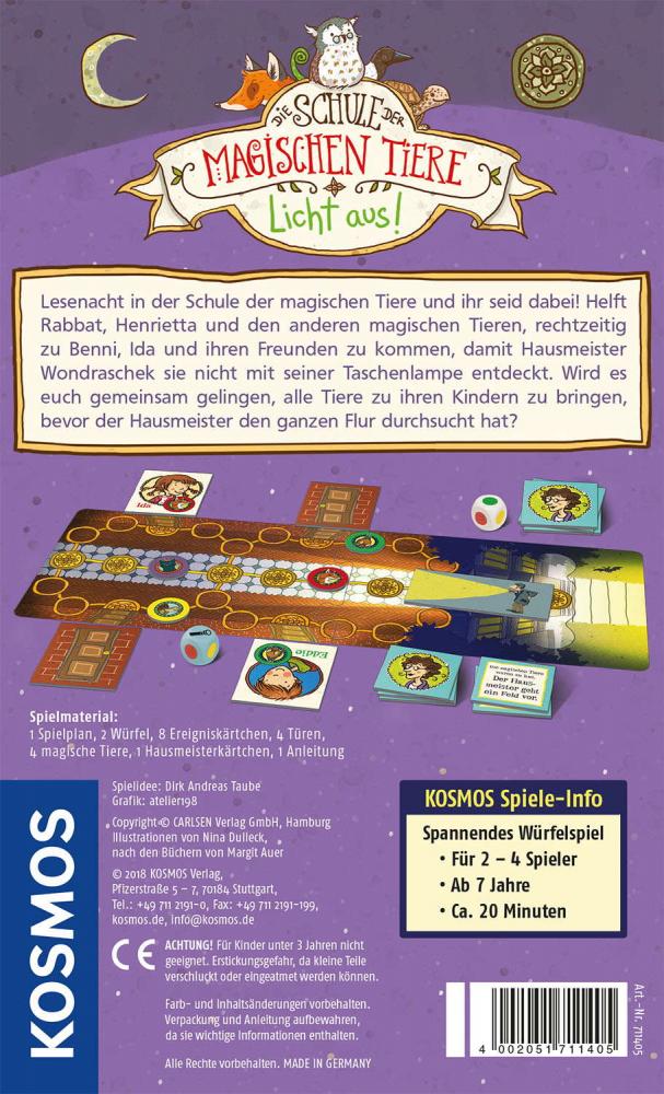 Kosmos Mitbringspiel Wettlaufspiel Die Schule der magischen Tiere Licht aus! 711405