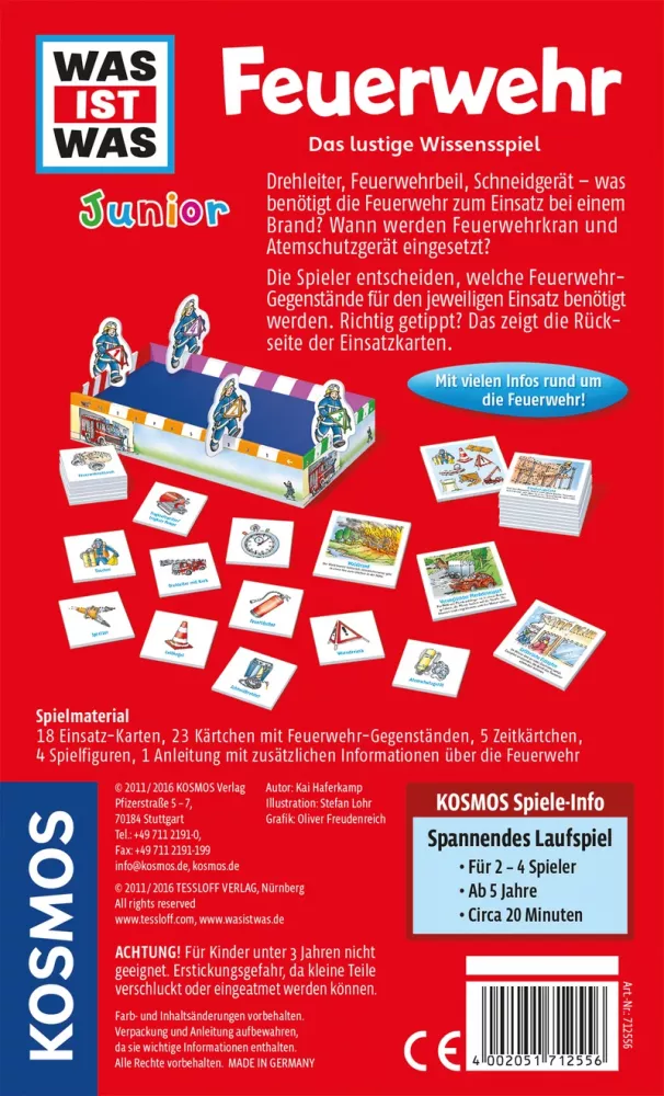 Kosmos Mitbringspiel Wissensspiel WAS IST WAS Junior Feuerwehr 712556