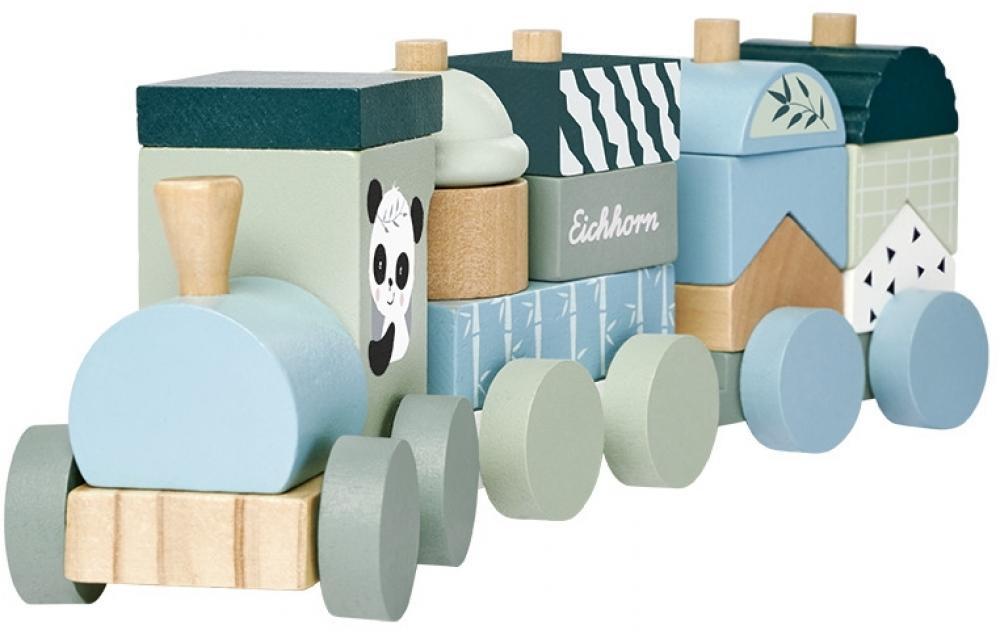 Eichhorn Kleinkindwelt Holzzug, 2 Wagons, 13 Bausteinen 16 Teile 100003804