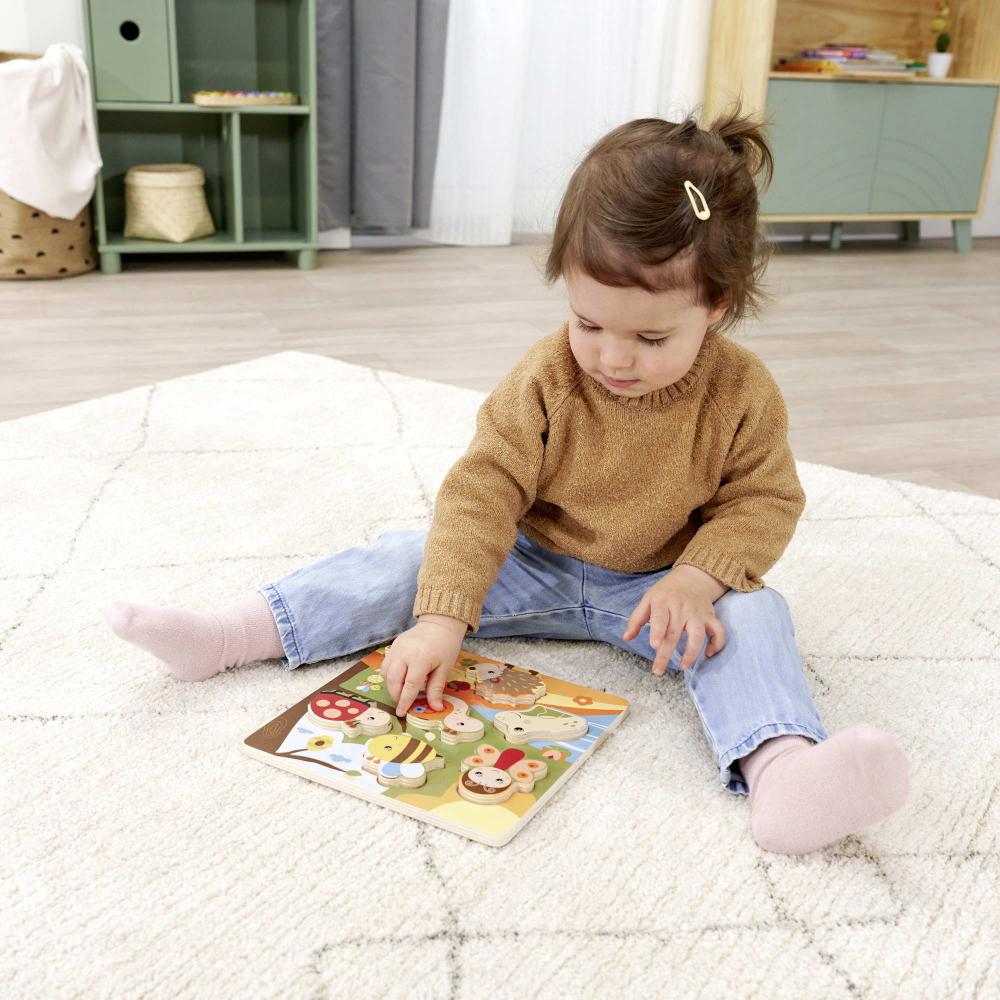 7 Teile Eichhorn Kinder Puzzle Holz Fühlpuzzle mit Stoff 100006840