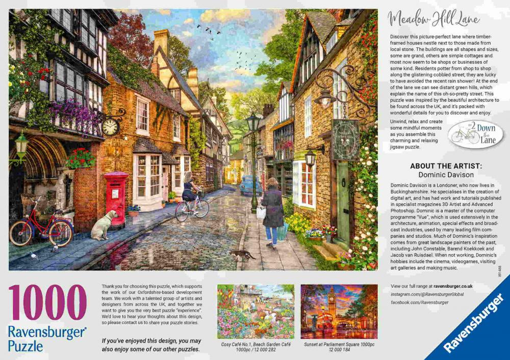 1000 Teile Ravensburger Puzzle Meadow Hill Lane 12000160