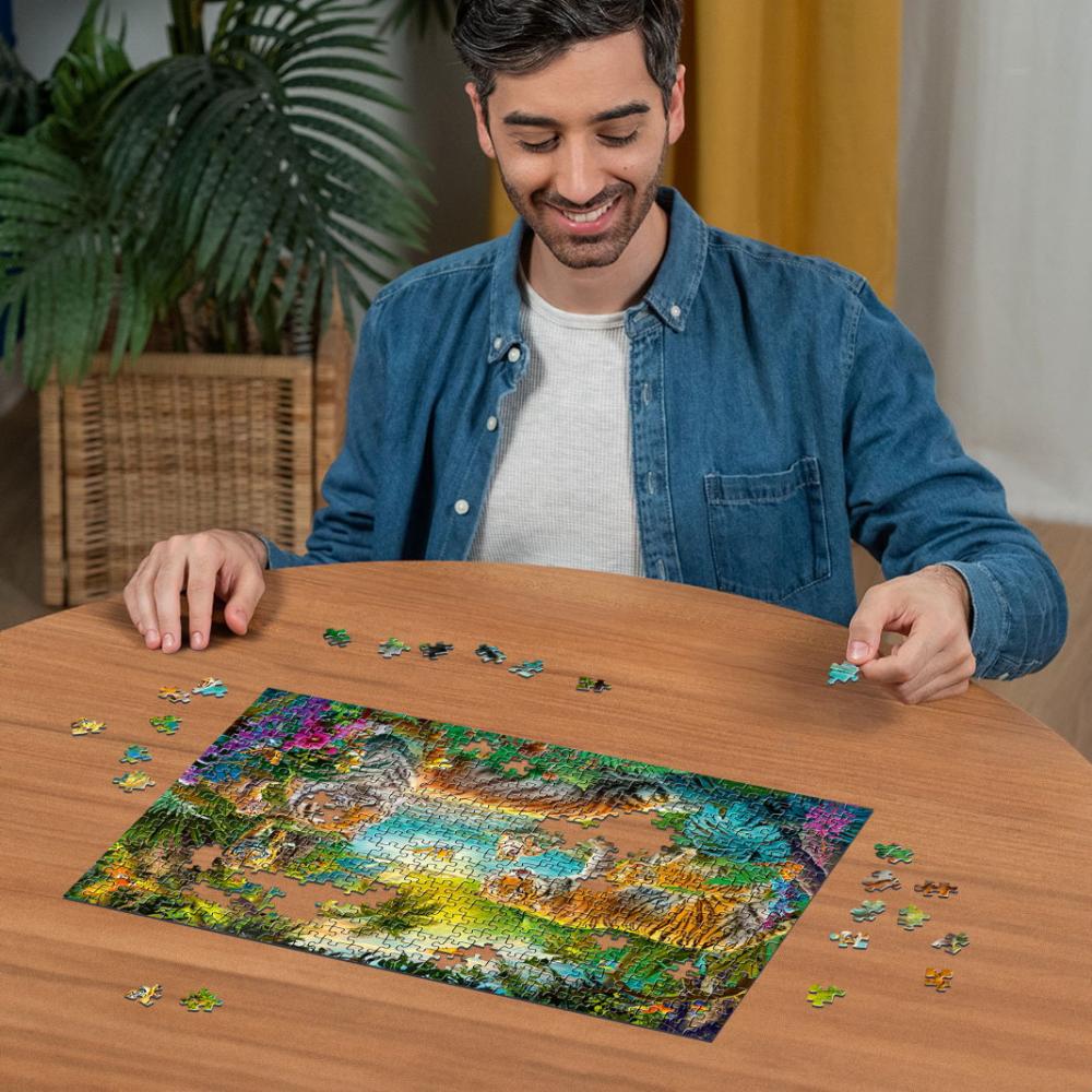 500 Teile Ravensburger Puzzle Tigerfamilie in der Oase 12001384