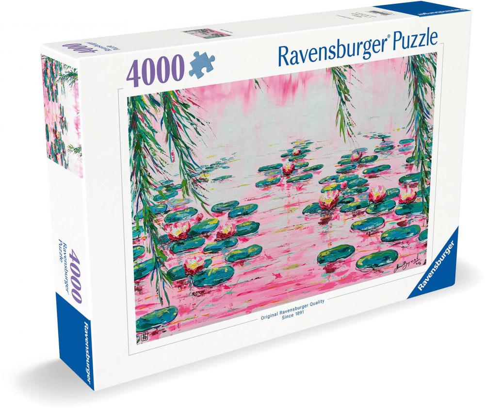 4000 Teile Ravensburger Puzzle Pink Water Lilies 12001420