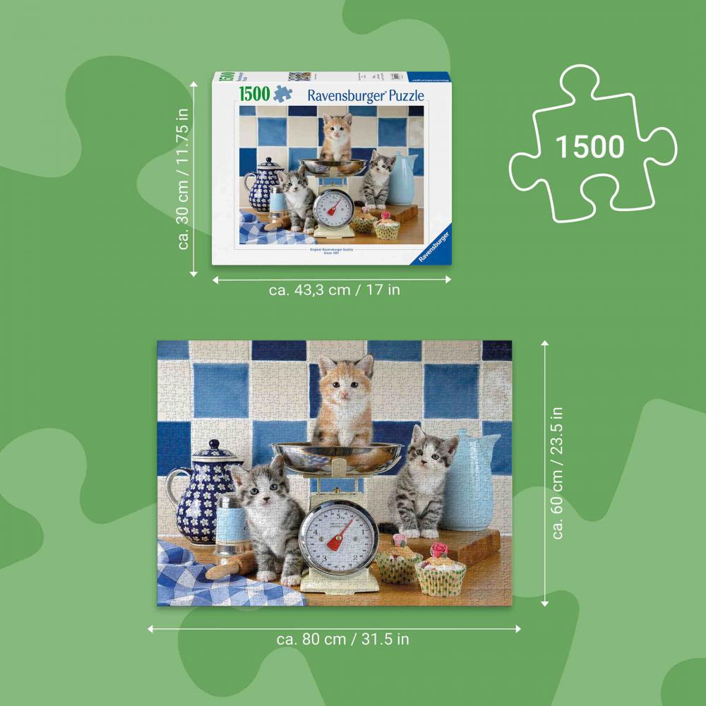 1500 Teile Ravensburger Puzzle Kätzchen in der Küche 12001708