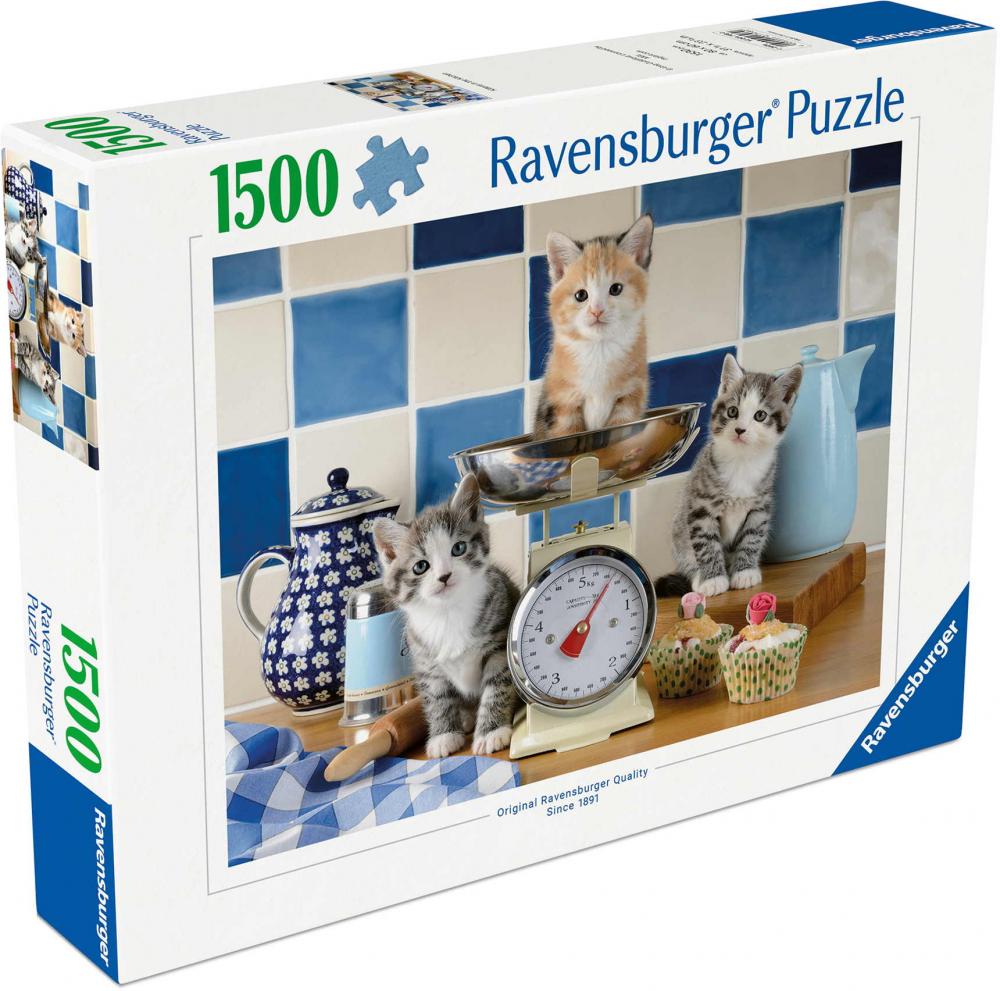 1500 Teile Ravensburger Puzzle Kätzchen in der Küche 12001708