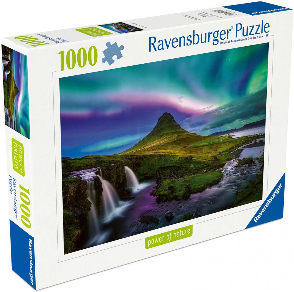 1000 Teile Ravensburger Puzzle Nordlichter über Kirkjufell 12001744