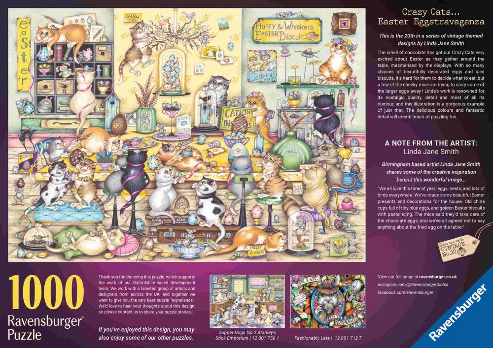 1000 Teile Ravensburger Puzzle Crazy Cats 12001755