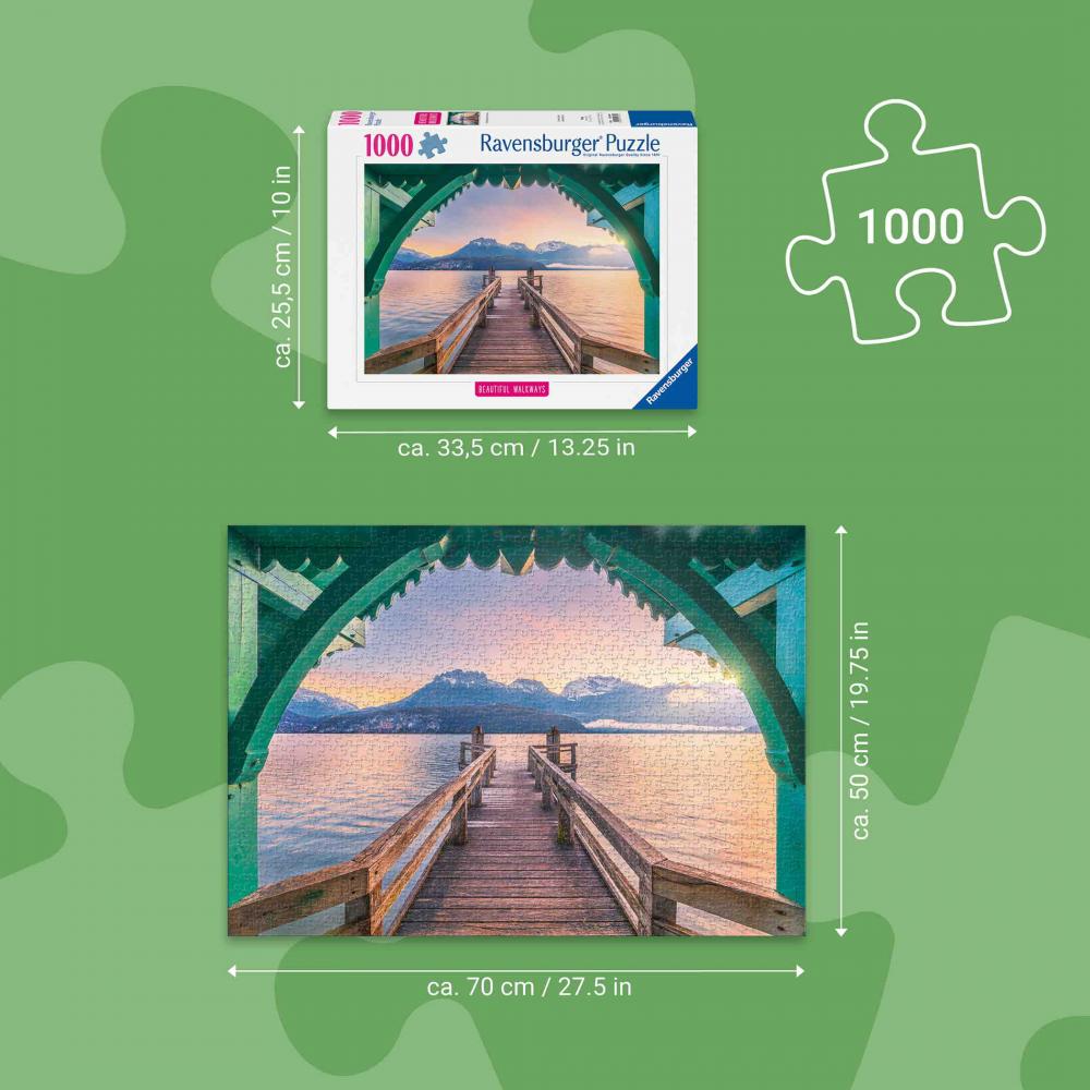 1000 Teile Ravensburger Puzzle Romantischer Steg am Lac d'Annecy 12001762