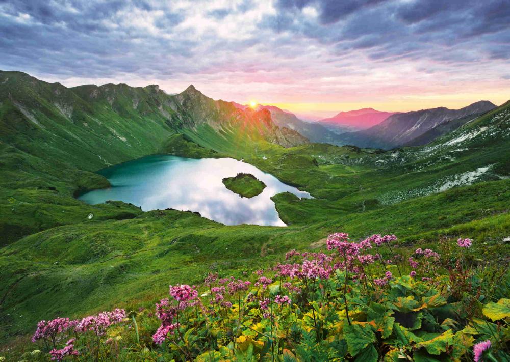 1000 Teile Ravensburger Puzzle Allgäuer Bergsee 12001768