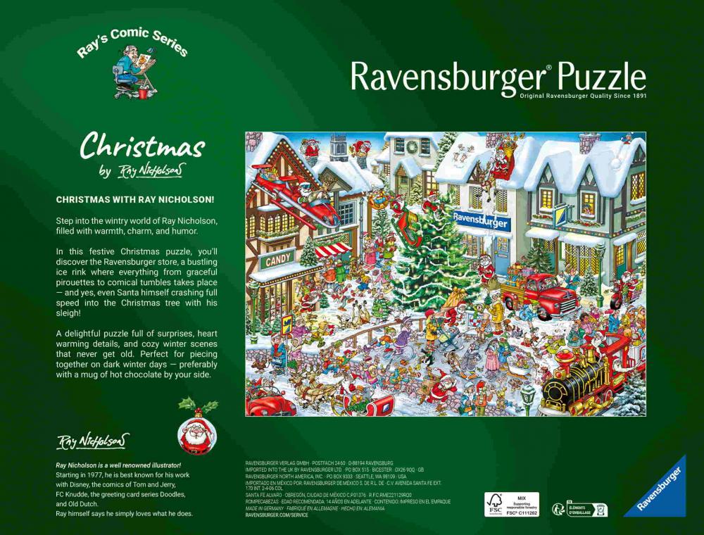 1000 Teile Ravensburger Puzzle Ray Nicholson Wimmelbild Weihnachten 12001801
