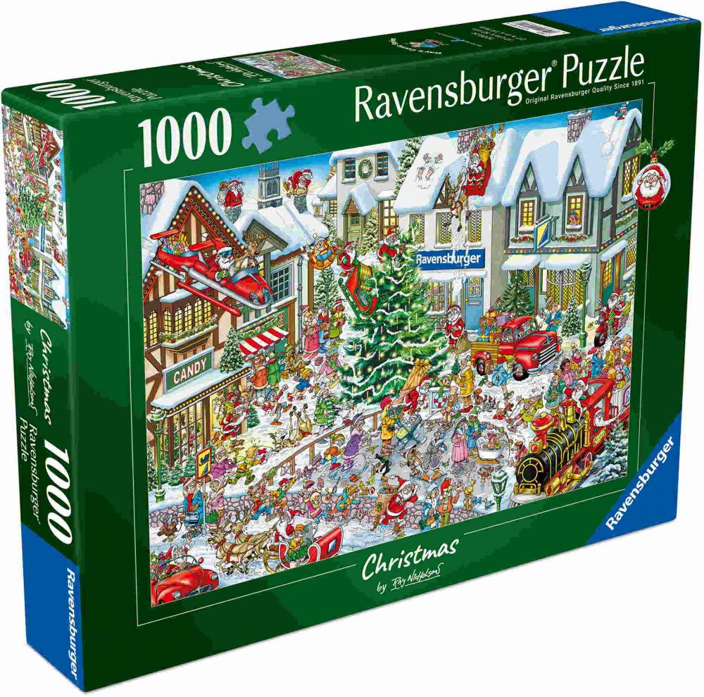 1000 Teile Ravensburger Puzzle Ray Nicholson Wimmelbild Weihnachten 12001801