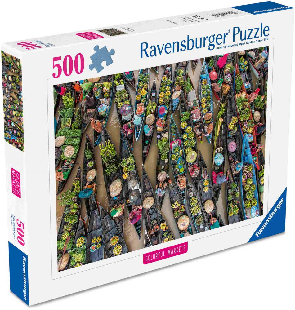500 Teile Ravensburger Puzzle Schwimmender Markt, Indonesien 12001813