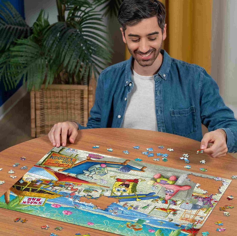 1000 Teile Ravensburger Puzzle SpongeBob Schwammkopf Beach Fun at the Goo Lagoon 12001822