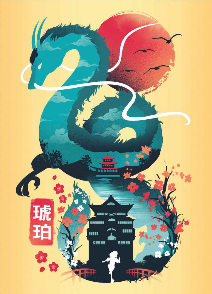 3 x 100 Teile Ravensburger Puzzle mit Staffelei Ukiyo-e Katzenkrieger, Roter Panda & Drache 12002048