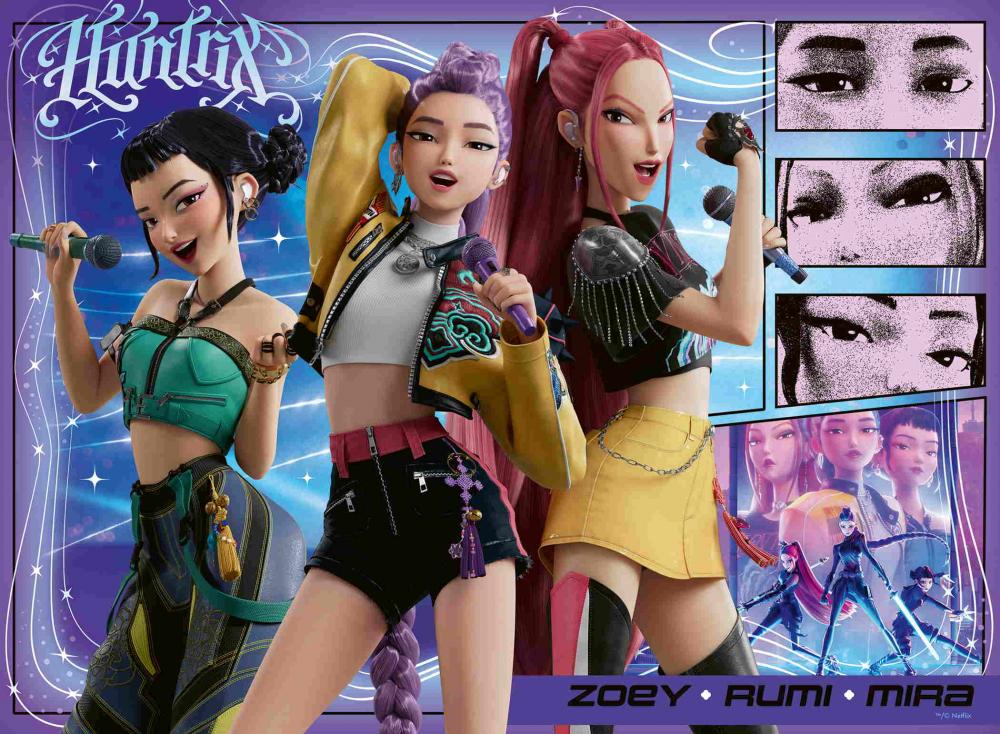 100 Teile Ravensburger Kinder Puzzle XXL KPop Demon Hunters Happy fans, happy Honmoon! 12002222