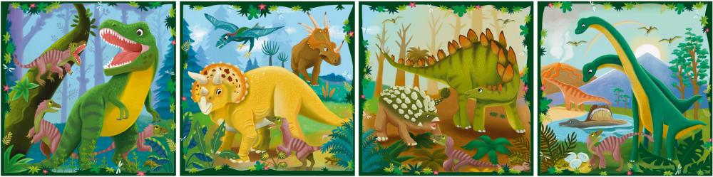 4 Puzzle 25, 36, 42, 56 Teile Ravensburger Puzzle UP! Dinosaurier 12004003