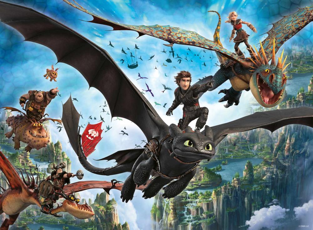 150 Teile Ravensburger Kinder Puzzle XXL Dragons Drachen und Helden 12004141