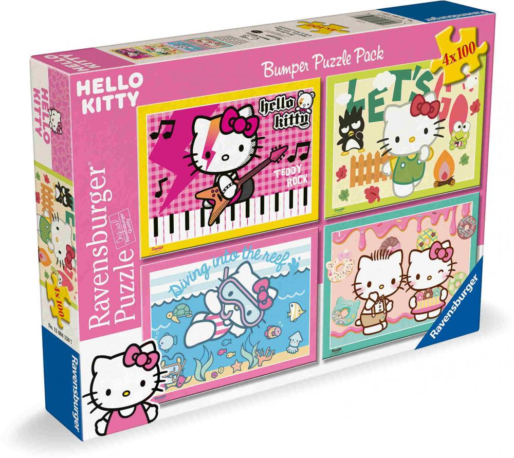 4 x 100 Teile Ravensburger Kinder Puzzle Los geht's, Hello Kitty! 12004159