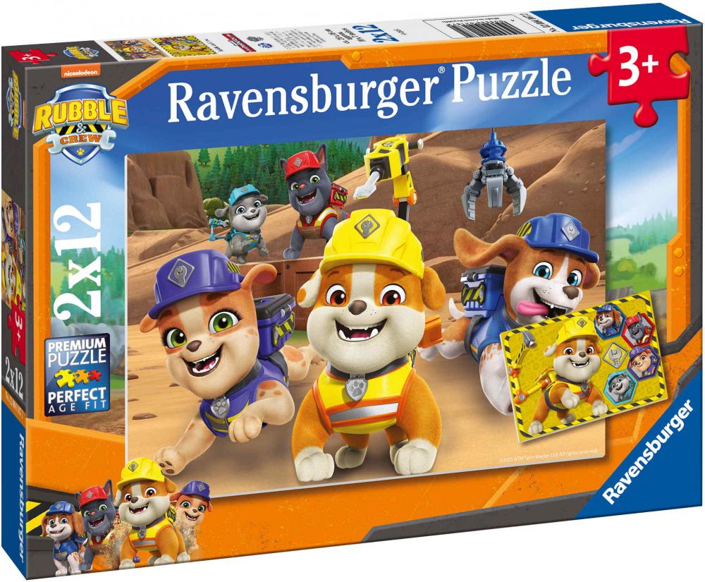 2 x 12 Teile Ravensburger Kinder Puzzle Paw Patrol Bulldoge Rubble 12004167