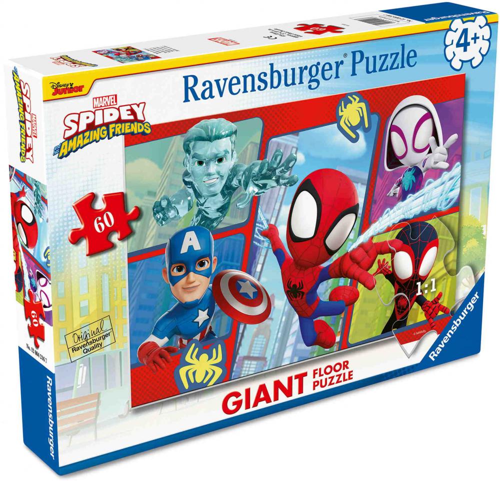 60 Teile Ravensburger Kinder Puzzle Giant Floor Puzzle Bodenpuzzle Spidey in Aktion! 12004216