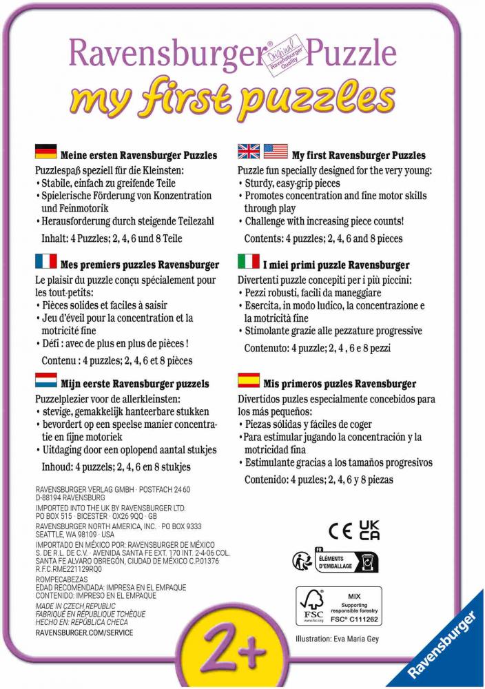 2, 4, 6, 8 Teile Ravensburger Kinder Puzzle my first puzzles Dino-Freunde 12004249