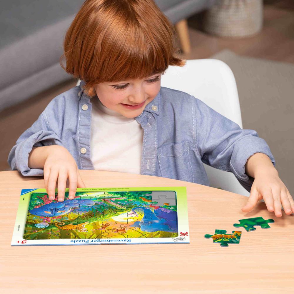 36 Teile Ravensburger Kinder Rahmen Puzzle Sonnenuntergang im Dschungel 12004251