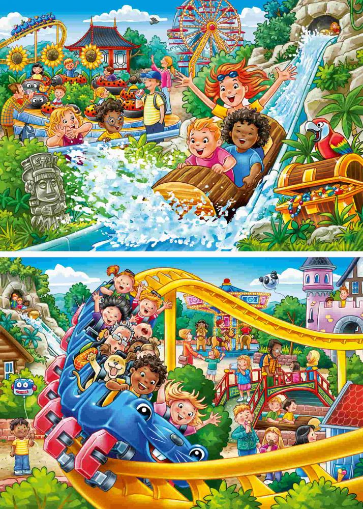 2 x 24 Teile Ravensburger Kinder Puzzle Vergnügungspark 12004258