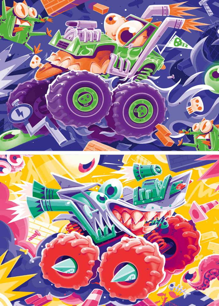 2 x 24 Teile Ravensburger Kinder Puzzle Monster Trucks 12004259