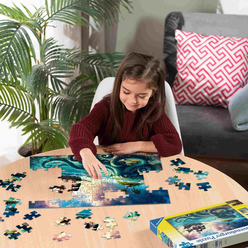 100 Teile Ravensburger Kinder Puzzle XXL Der Schatz des Kraken 12004263