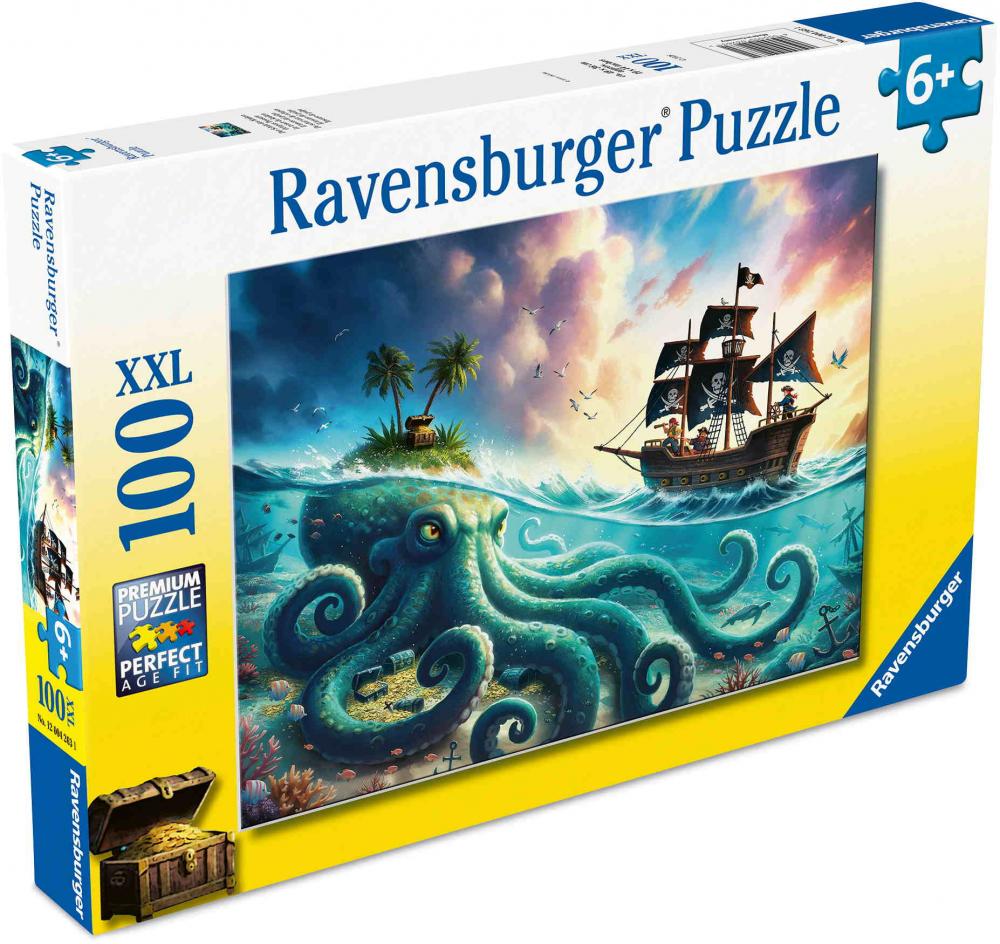 100 Teile Ravensburger Kinder Puzzle XXL Der Schatz des Kraken 12004263