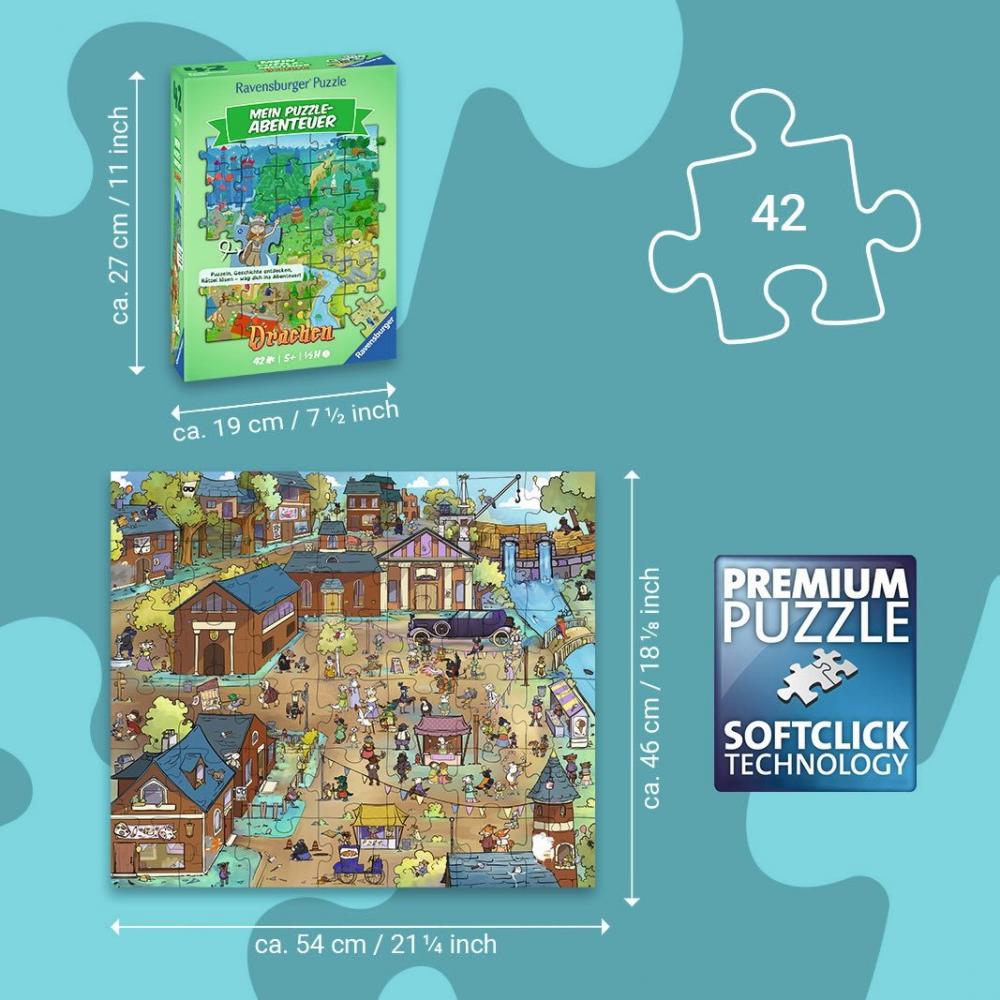 42 Teile Ravensburger Kinder Puzzle Mein Puzzle-Abenteuer Drachen 12004311