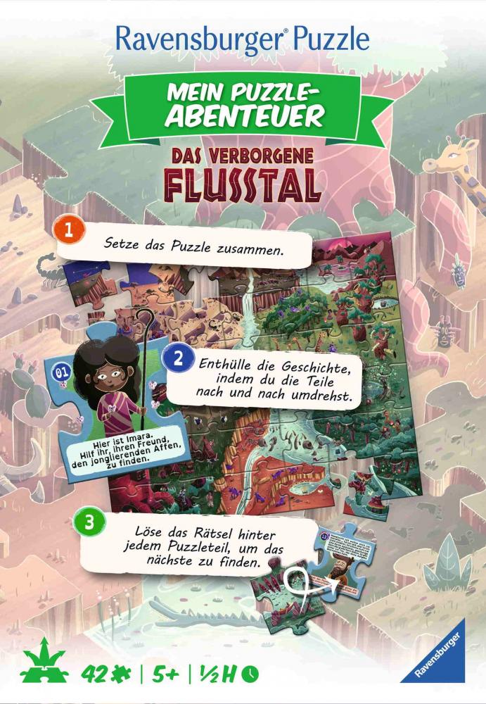 42 Teile Ravensburger Kinder Puzzle Mein Puzzle-Abenteuer Das verborgene Flusstal 12004313