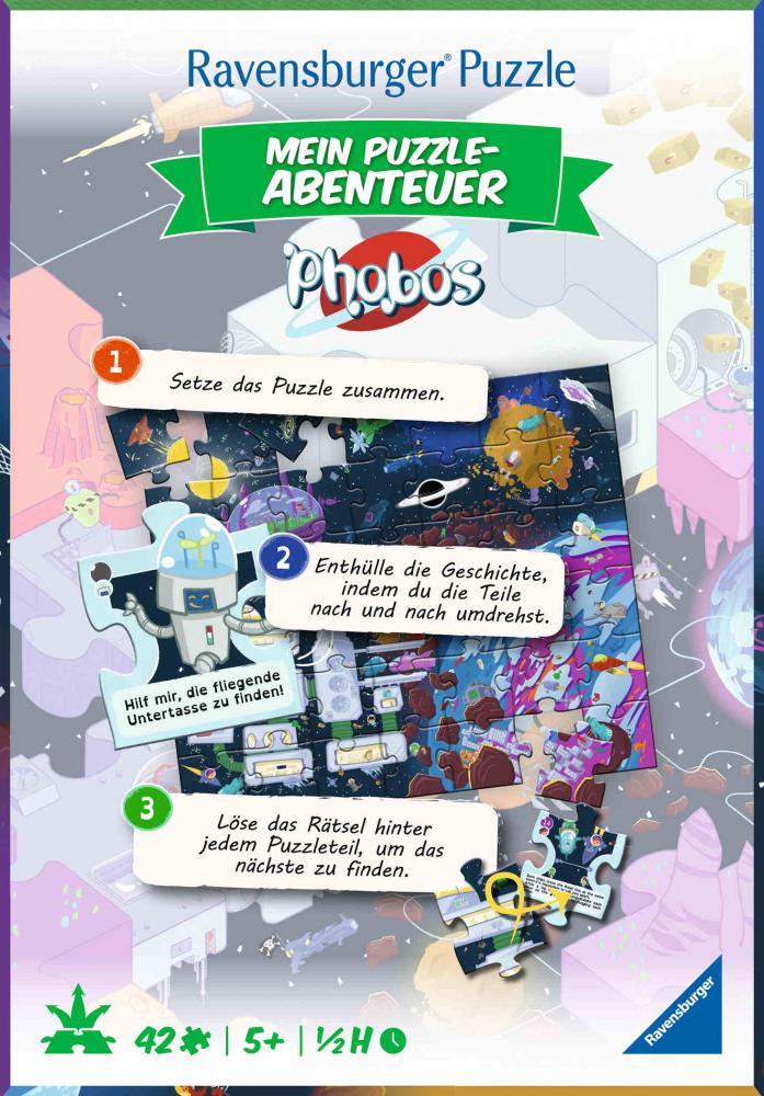 42 Teile Ravensburger Kinder Puzzle Mein Puzzle-Abenteuer Phobos 12004315