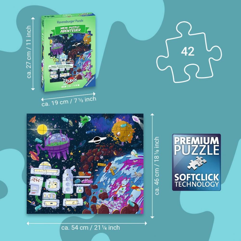 42 Teile Ravensburger Kinder Puzzle Mein Puzzle-Abenteuer Phobos 12004315