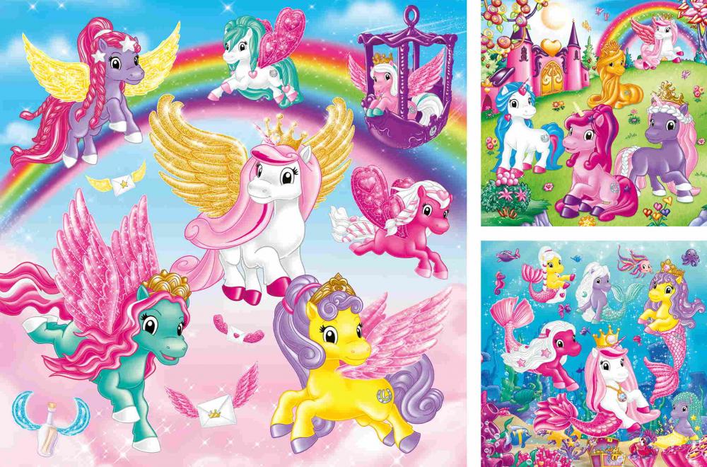 3 x 49 Teile Ravensburger Kinder Puzzle Zauberhafte Welten! 12004354