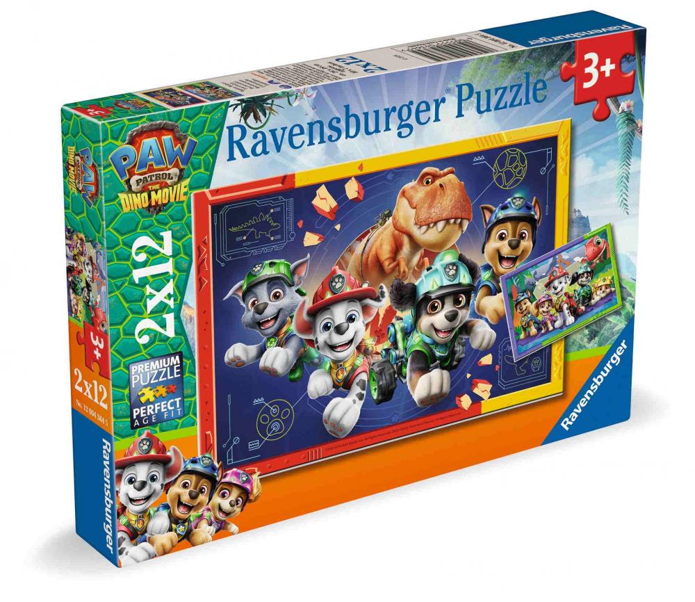 2 x 12 Teile Ravensburger Kinder Puzzle Paw Patrol 3 Dino Movie 12004364