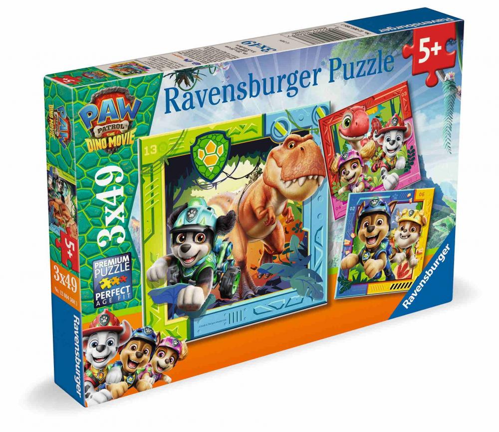 3 x 49 Teile Ravensburger Kinder Puzzle Paw Patrol 3 Dino Movie 12004368