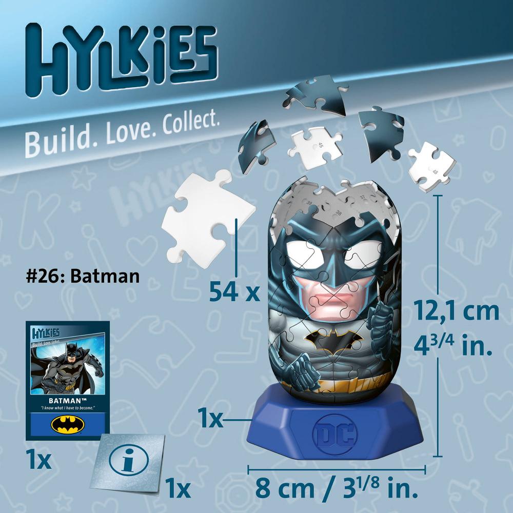 54 Teile Ravensburger 3D Puzzle Hylkies DC Universe Batman Sammelfigur 12008013