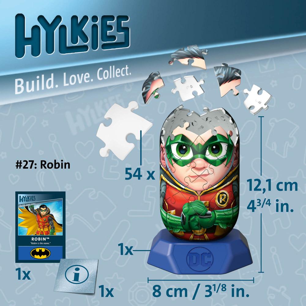 54 Teile Ravensburger 3D Puzzle Hylkies DC Universe Robin Sammelfigur 12008014