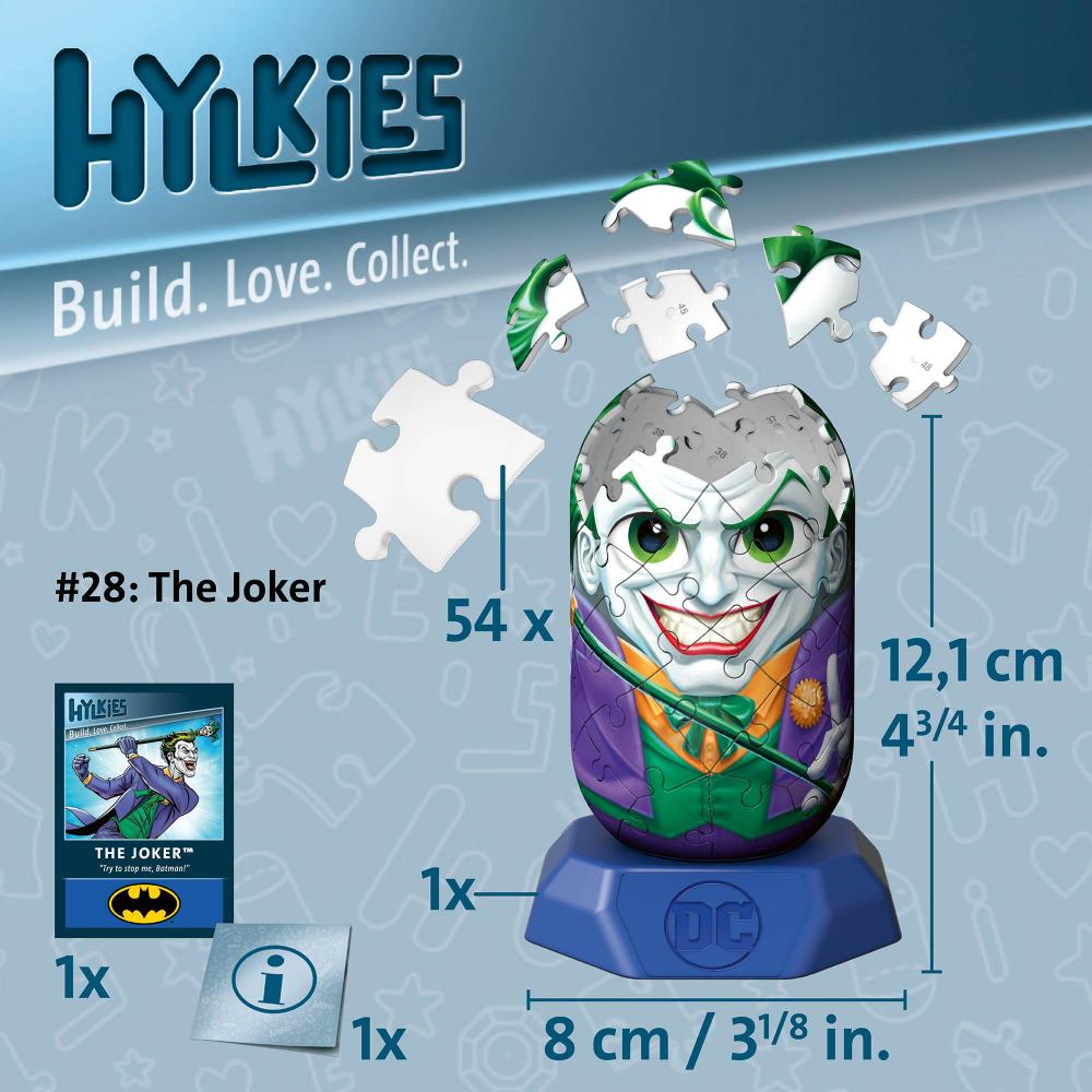 54 Teile Ravensburger 3D Puzzle Hylkies DC Universe The Joker Sammelfigur 12008015