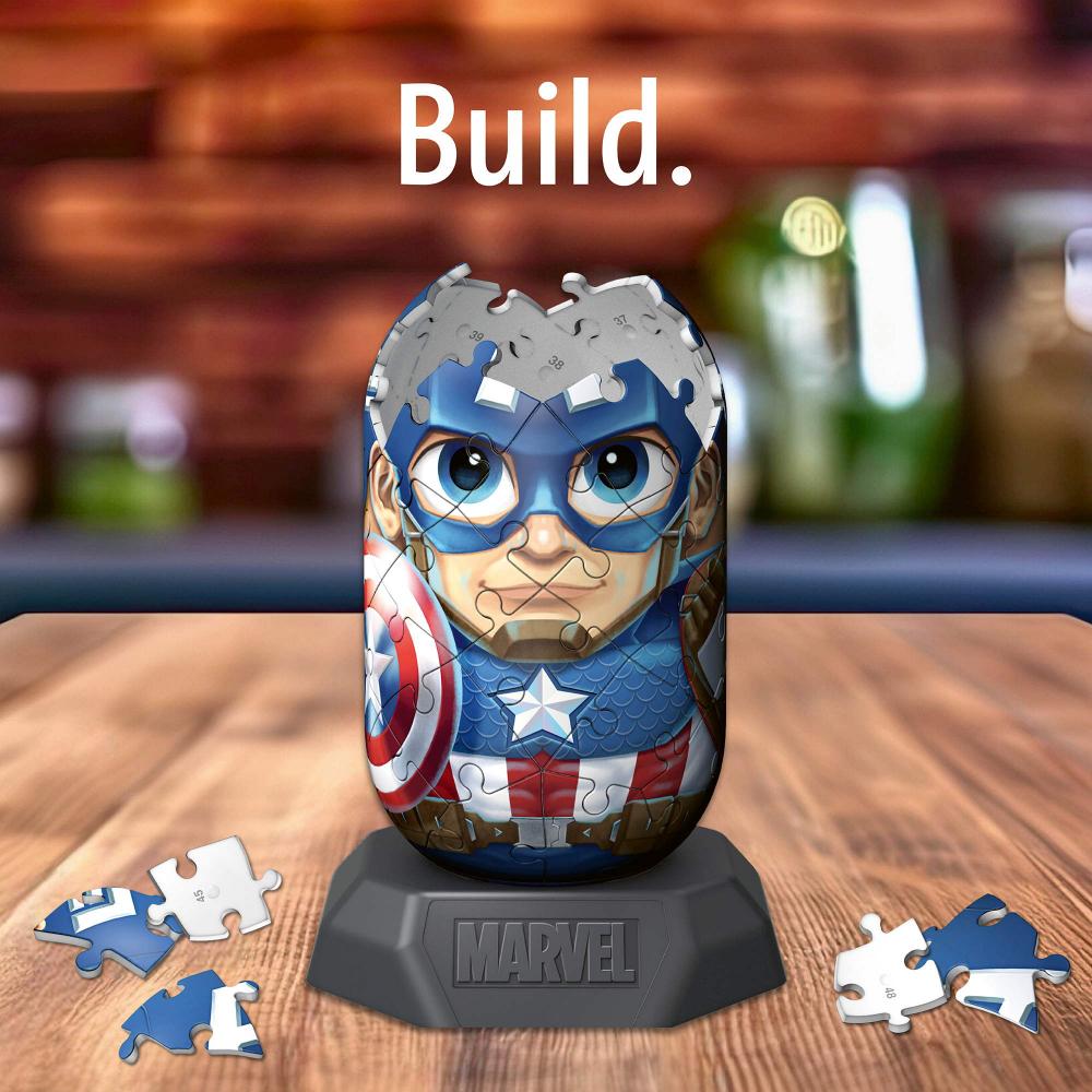 54 Teile Ravensburger 3D Puzzle Hylkies Marvel Captain America Sammelfigur 12008020