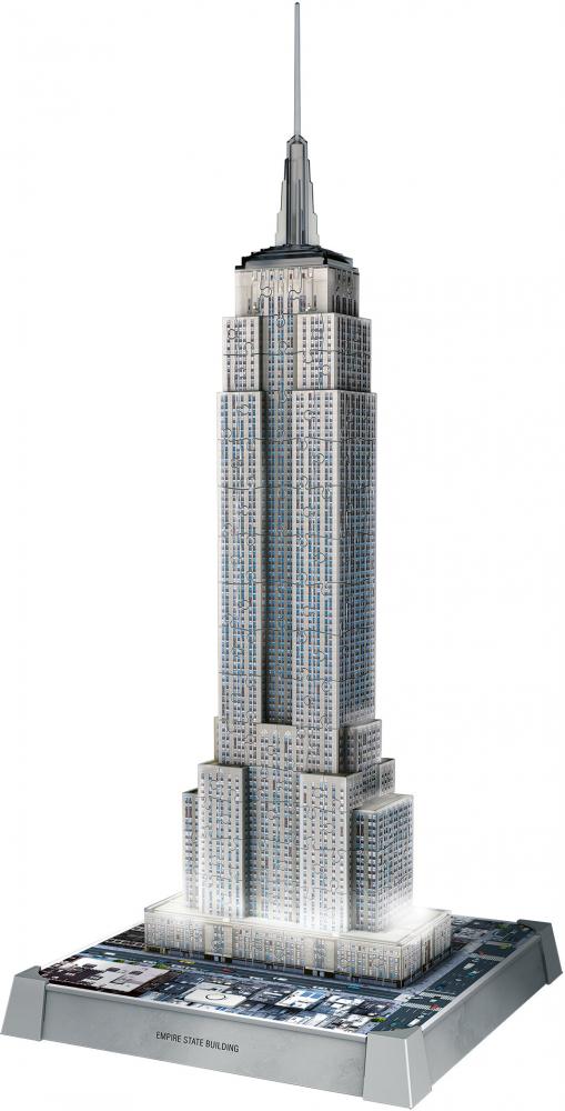 216 Teile Ravensburger 3D Puzzle Iconics Bauwerk Empire State Building mit Licht 12008026