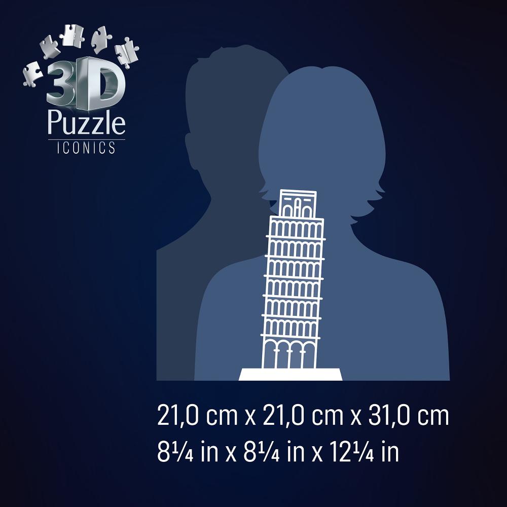 216 Teile Ravensburger 3D Puzzle Iconics Bauwerk Schiefer Turm von Pisa mit Licht 12008028