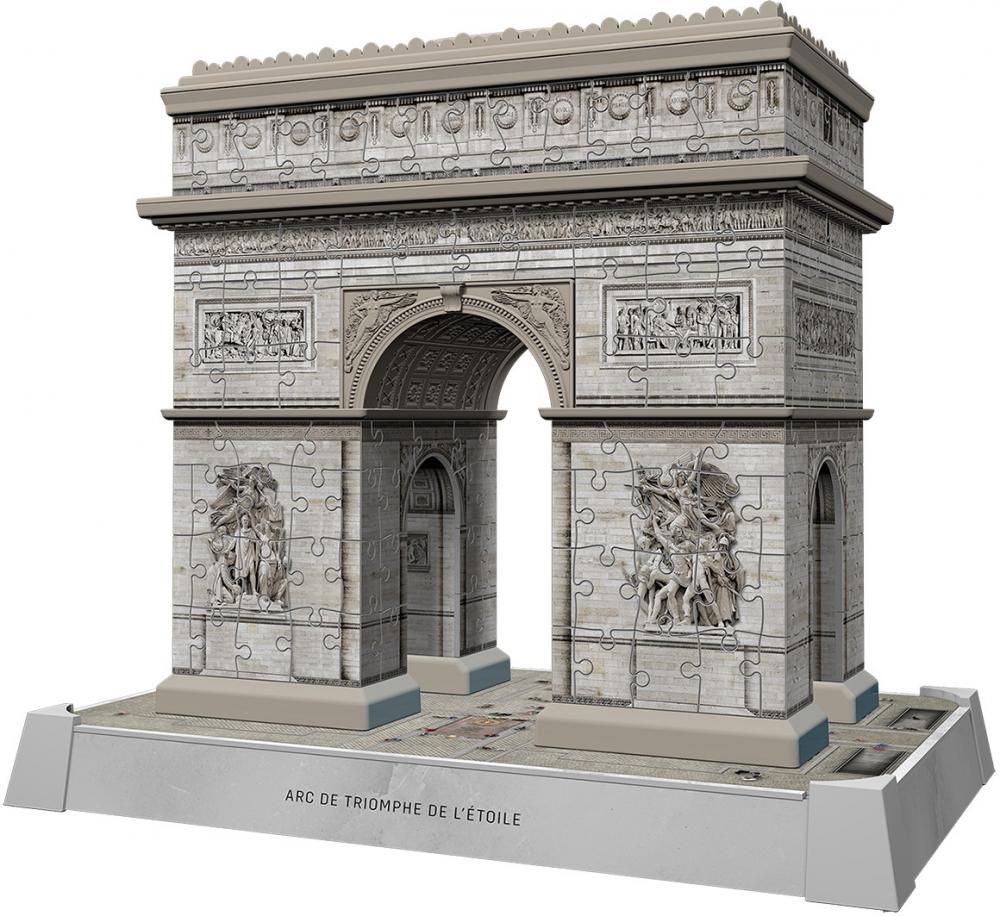 216 Teile Ravensburger 3D Puzzle Iconics Bauwerk Triumphbogen Paris mit Licht 12008029