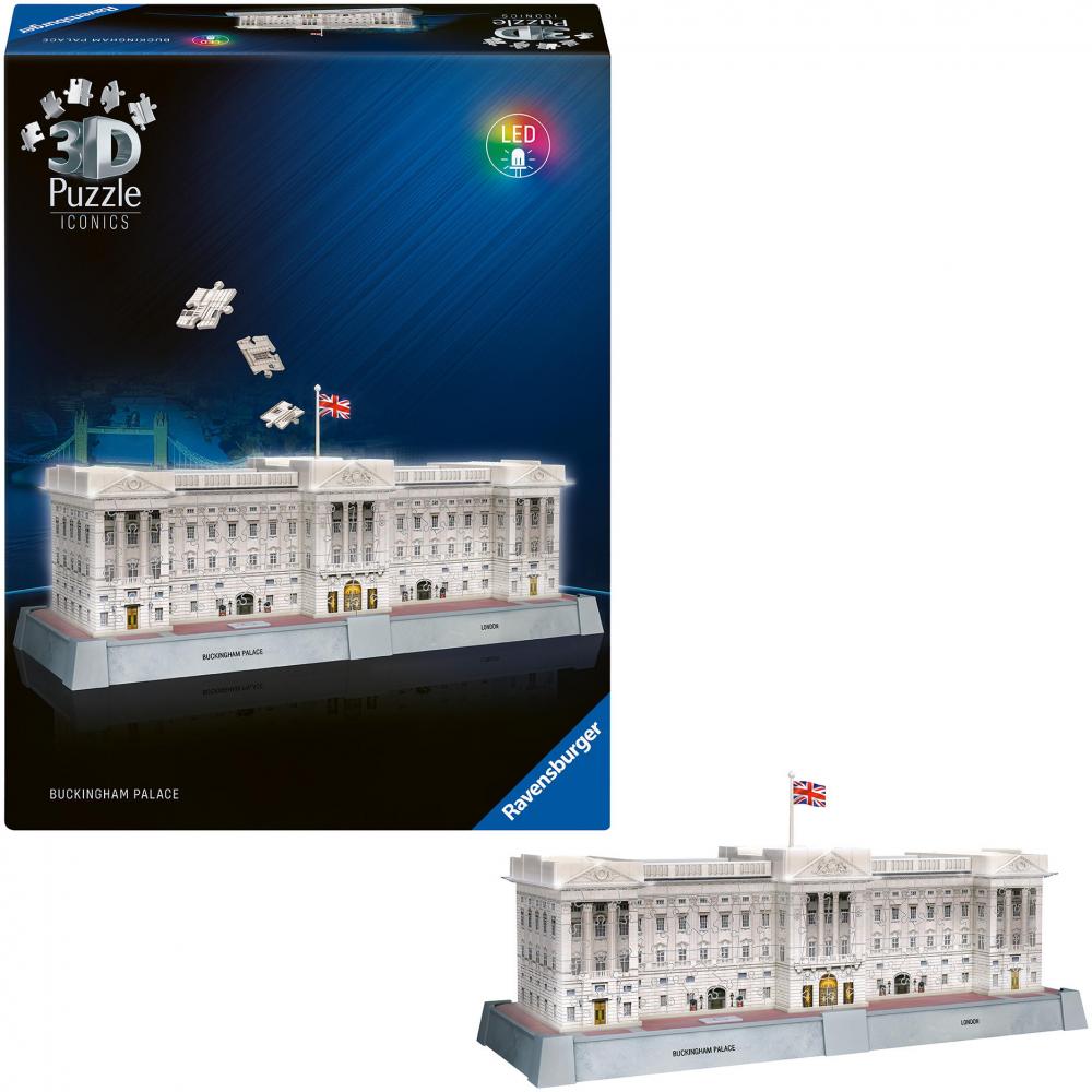 216 Teile Ravensburger 3D Puzzle Iconics Bauwerk Buckingham Palace mit Licht 12008031