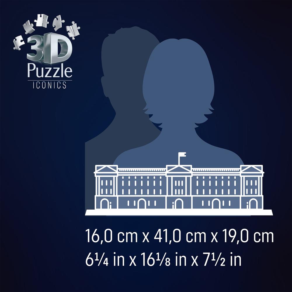 216 Teile Ravensburger 3D Puzzle Iconics Bauwerk Buckingham Palace mit Licht 12008031