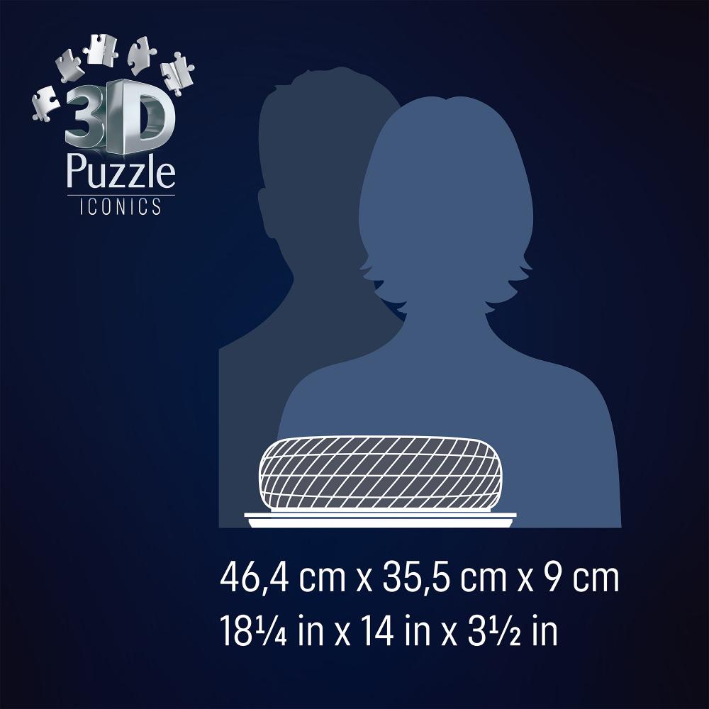 216 Teile Ravensburger 3D Puzzle Iconics Bauwerk Allianz Arena mit Licht 12008033