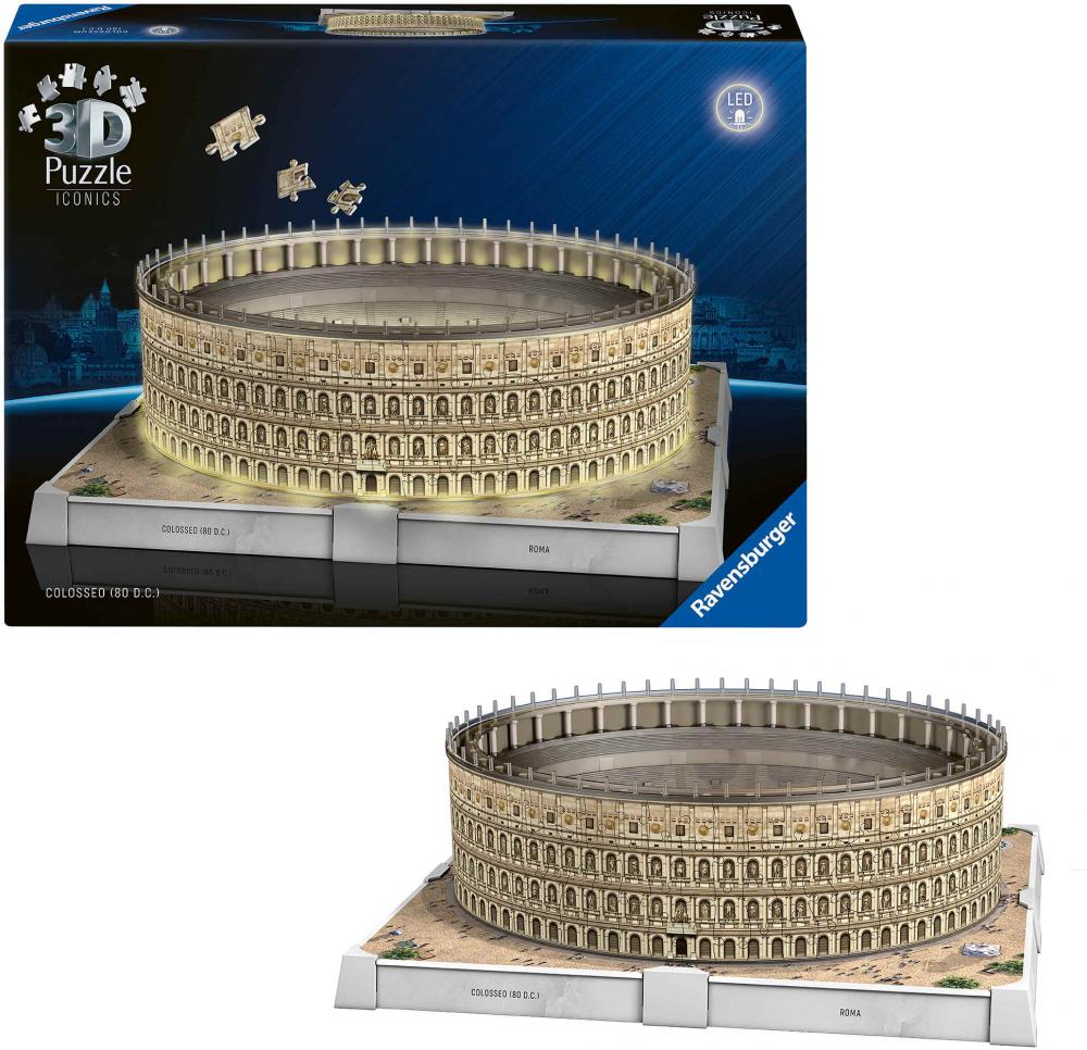 216 Teile Ravensburger 3D Puzzle Iconics Bauwerk Kolosseum Rom mit Licht 12008034