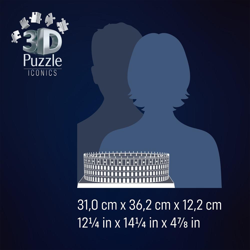 216 Teile Ravensburger 3D Puzzle Iconics Bauwerk Kolosseum Rom mit Licht 12008034